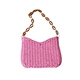 2024 New Small Fresh Purple Straw Bag Woven Handmade New Shoulder Solid Color Straw Wholesale Seaside Resort Beach Bag